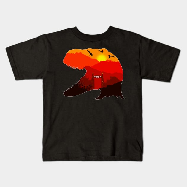 Jurassic Raw Kids T-Shirt by Malakian Art